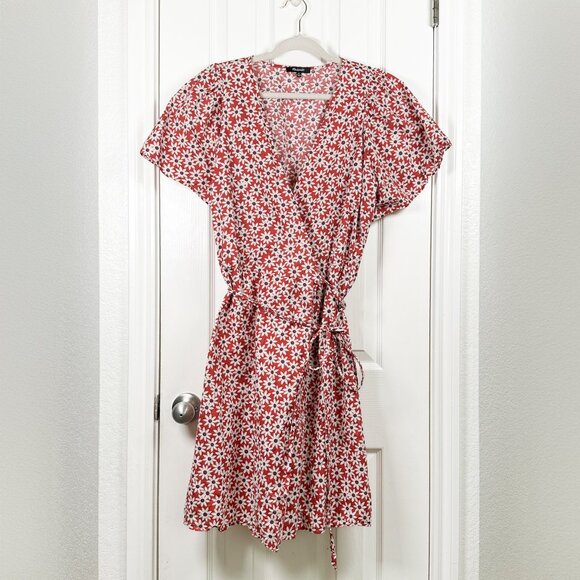 Madewell Dresses & Skirts - Madewell Wrap Dress Daisy Russet Short Sleeve Summer Flowy Flowers Size 1X
